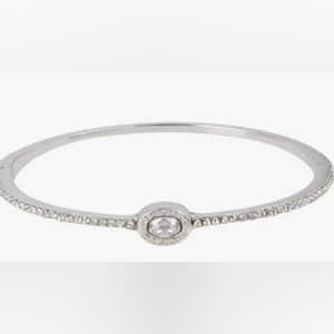 Coach Signature Logo Pave Hinged Bangle Bracelet